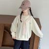 Sudadera de Felpa para Niñas 2026 Nuevo Estilo Otoño e Invierno, Camiseta Base de Rayas con Chal para Niños Mayores, Top de Manga Larga para Niños Atuendo de Otoño