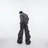 Conjunto de Mezclilla Vintage Desgastado de Nicho Chaqueta Exterior Páramo Cremallera Pesada Bolsillos Grandes Pantalones Cargo Tendencia 2026