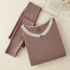 Ropa Interior Térmica Adelgazante Sin Costuras Nueva 2026 para Mujer, Conjunto Delgado de Top y Pantalones Calentados, Capa Base Versátil para Otoño e Invierno