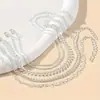 Pulsera de moda transfronteriza europea y americana, juego de pulseras, eslabones planos, cadena cubana, cierre P, pulsera apilable multicapa
