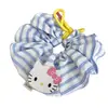 Lindo Scrunchie de Gato Kt con Lazo, Goma para el Cabello, Anillo Grande Rayado Azul Refrescante para el Pelo, Banda para Moño