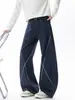 Pantalones de trabajo casuales de algodón lavado estilo americano línea Hasselblad para hombres y mujeres, marca de moda de otoño, pantalones deportivos holgados rectos de pierna ancha para parejas