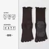 Calcetines de yoga de encaje para mujer, calcetines finos sin costuras de media pantorrilla para primavera y otoño, antibacterianos grado 10A, resistentes al olor, absorbentes de sudor, calcetines deportivos para dedos.