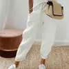 Pantalones Acampanados de Algodón y Lino Elástico de Cintura Alta con Bolsillos Sueltos Cortos para Mujer - Ropa Transfronteriza Europea y Americana de Amazon