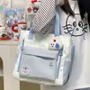 Nueva Bolsa de Tutoría Color-Blocking Elegante, Fresca, Dulce y de Estilo Universitario para Estudiantes de Secundaria y Preparatoria, Mochila Ligera para Salidas de Primavera