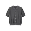 Versátil Cárdigan de Punto Estilo Old Money Manga Corta Camisa Polo de Verano Fina para Hombre Chaqueta Americana Cleanfit
