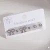 Conjunto de Brincos Simples de Aço Inoxidável com Coração e Borboleta Incrustados com Diamante Estilo Ins Personalidade Europeia e Americana Joia de Orelha de Luxo Leve Nicho