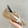 Zapatillas de Cuero Genuino de Suela Fina para Mujer, Zapatos Deportivos Casuales Versátiles, Zapatos Retro con Patrón de Estrella Envejecidos, Zapatos de Entrenamiento Alemanes para Mujer
