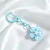 Chaveiro de Flor de Cerejeira em Forma de D Colorido Fofo Desenho Animado Fresco Gelatina Translúcida Pingente de Bolsa Pétala Ornamento de Chave