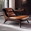 Cadeira Casual Minimalista Italiana de Madeira Maciça Nogueira Preta Norte-Americana Poltrona de Sofá para Uma Pessoa Sala de Estar Varanda Chaise Longue