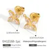 Brincos de Aço Inoxidável Transfronteiriços Acessórios DIY Brincos de Fivela de Pressão Semi-Acabados Banhados a Ouro 18K Acessórios para Brincos à Prova d'Água