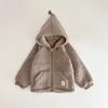 Processamento e Personalização de Jaquetas de Lã Polar para Meninos e Meninas Outono e Inverno Dinamarquês Novo Cardigã Macio e Quente de Pelúcia com Capuz para Crianças