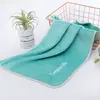 Toalla Bordada con Letra Escolar para Secar el Cabello, Toalla de Belleza, Toalla Simple para el Hogar, Suave, Absorbente de Agua, Toalla Facial