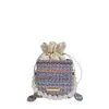 Bolso de hombro de cadena tejida de moda 2026, nuevo, estilo coreano, con rayas de arcoíris de perlas, cadena de moda de verano