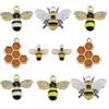 Aleación de Goteo de Aceite Abeja Insecto Margarita Panal Colgante Accesorios Llavero DIY Bolsa Decorativo Colgante Pequeño
