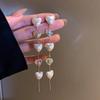 Pendientes de plata con forma de aguja francesa, con lazo de perla y flor de lujo, estilo vintage de alta gama, elegantes pendientes para mujer.