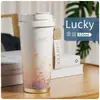 Taza de Café de Lirio del Valle de Alto Valor 316 Acero Inoxidable de Doble Uso Taza Térmica Revestimiento Cerámico Taza Térmica para Coche Taza de Agua para Mujer