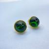 Nuevos pendientes de moda personalizados estilo europeo y americano con baño de oro real de 18K, aguja de plata S925, color esmeralda y morado vino