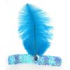 Directo de fábrica tocado de plumas de avestruz con lentejuelas diadema para el cabello tocado de plumas de diamante multicolor opcional accesorios de Cosplay