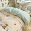 Juego de cama de tres piezas para dormitorio de estudiante universitario, estilo sábana bajera, 100% algodón puro, funda nórdica, sábana, ropa de cama, juego de seis piezas para colchón