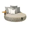 Juego de Sofá Silla de Mimbre para Balcón con Mesa de Café, Sofá de Mimbre para Patio, Juego de Muebles de Sofá para Exteriores de Villa de Alojamiento