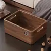 Cesta de Armazenamento de Mesa Chinesa de Madeira Maciça Cesta de Armazenamento para Mesa de Centro de Sala de Estar Lanches Chaves Artigos Diversos Cosméticos Caixa de Armazenamento para Tesouras
