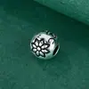 Plata de Ley S925 Mini Pulsera de Cuentas Redondas de Loto de Tres Caras Colgante Cuentas Espaciadoras Accesorios Hechos a Mano para DIY Cuentas Sueltas Accesorios para Joyería