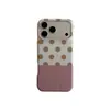 Diseño de patchwork de lunares y rayas, adecuado para funda de teléfono Apple 18P, iPhone 17 Pro Max con bordes redondeados, 16 Pro, estilo minimalista, 15, estilo coreano