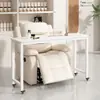 Mesa de Manicure Móvel Camada Única Mesa Sofá de Manicure Japonesa com Rodas Minimalista Moderna Sofá Cruzado Mesa de Manicure Preta