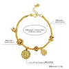 Pulseira com Pingente Gatinho da Sorte Esmaltado Ouro 24K Cavalo Bolha Estilo Chinês Moda Luxo Leve Personagem de Bênção de Alta Qualidade