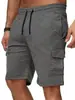 Novos macacões esportivos curtos masculinos plus size transfronteiriços com múltiplos bolsos, shorts, calças de ginástica, calças esportivas casuais