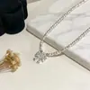 Colar Shijia Manta Laço Rosa com Fragmentos de Prata, Corrente de Clavícula Fashion e de Alto Padrão, Acessório de Nicho de Luxo Leve