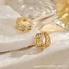 Moda de Comércio Exterior Novo Zircônia Marquise em Formato de C Joias Femininas Brincos de Coração Frescos e Doces Brincos Prontos para Venda no Atacado