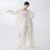 Pantalones Falda de Dos Piezas con Cintura Ajustable, Caída Fluida, Inspirados en Danza Clásica China, Pantalones de Baile Pierna Ancha para Danza Moderna, Yoga