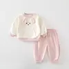 Conjunto para Bebé y Niño Pequeño Estilo Nuevo Primavera y Otoño Ropa para Bebé Niños y Niñas con Estilo Casual Versátil Sudadera Conjunto de Dos Piezas Otoño