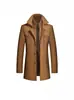 Novo Casaco de Lã Masculino Outono/Inverno 2026 com Gola Dupla, Jaqueta Oversized, Jaqueta de Lã Masculina