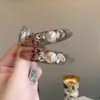 Exquisito pasador de pelo de diamante y perla brillante, pinza de pico de pato, pinza para flequillo, pasador exquisito y de alta gama estilo coreano, accesorio para el pelo de pinza recta