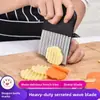 Cortador Ondulado de Aço Inoxidável, Ferramenta Fatiadora de Batata com Lâmina Ondulada para Batatas Fritas e Chips de Vegetais, Gadget de Cozinha Profissional