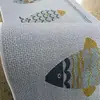 Tapete de banheiro estilo Dopamina, fresco e simples, absorvente de água e antiderrapante, tapete de linho tecido fácil de limpar para o vaso sanitário