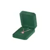 Caja de Joyería de Terciopelo Verde Oscuro Redondeada Caja para Anillos al por Mayor Caja de Empaque para Joyería Pendiente Pendiente Pulsera Collar