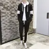 Traje Casual de Primavera Moda Masculina Esportivo Primavera e Outono Roupas Finas Suéter Moda Bonito Estilo Coreano Jaqueta Masculina