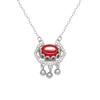 Collar de plata s925 con diseño de estilo étnico, cierre de seguridad, decoración de ágata roja incrustada, cadena para clavícula, accesorios, ventas directas de fábrica