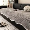 Almofada de sofá de peça única cor sólida formato irregular quatro estações universal toque simples toalha de sofá pelúcia espessada antiderrapante capa de sofá cobertor