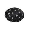 Gorro de ducha impermeable, elástico, forrado de satén, reutilizable, ajustable, grande