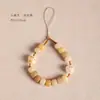 Raíz de Bodhi Cuentas Redondas Gato Asado Carbón Uña de Gato Lanyard para Teléfono Móvil para Mujeres Exquisito y Lindo Gato de la Suerte Corto para Muñeca Colgante Antiperdida Venta al por Mayor