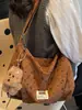 Bolsa Casual Estilo Preguiçoso Retrô para Mulheres, Bolsa Tote Simples de Novo Estilo com Grande Capacidade para Compras e Deslocamento, Bolsa de Ombro Único Transversal