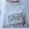Caixa de lentes de contato Ins portátil transparente simples sem tampa de rosca caixa de contato caixa para pupila de beleza atacado integrada
