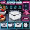 Caixas transparentes para armazenamento de alimentos de geladeira com tela de filtro, conjunto de caixas de armazenamento empilháveis para cozinha para porcionamento e vedação de frutas, vegetais e carnes