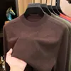 Suéter de lana cepillada estilo Old Money con mezcla de seda, nueva colección otoño/invierno 2026 para hombre, calibre 16, doble hilo de 43 count, suéter de cachemira de color sólido para hombre