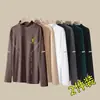 Camiseta base térmica de doble cara para hombre para otoño e invierno con cuello alto tipo tortuga, camiseta de manga larga con forro polar, camiseta interior de cuello medio